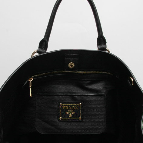 2014 Prada original grainy calfskin tote bag BN2419 black - Click Image to Close